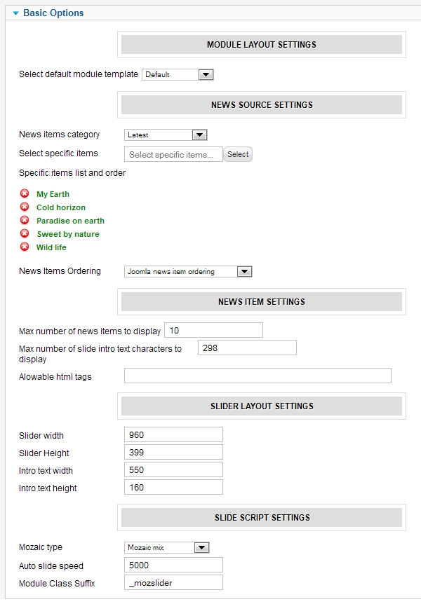 YJ Mozaic News Slider 